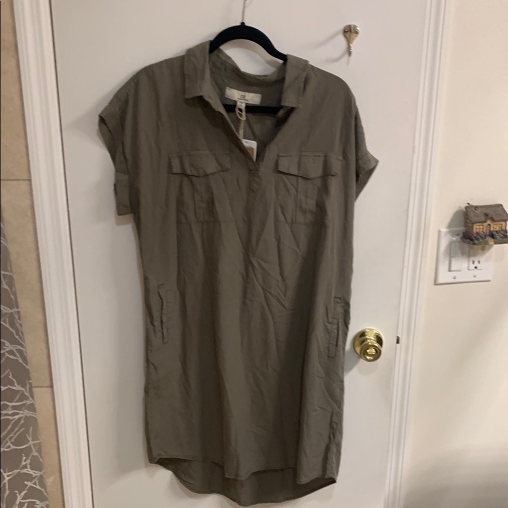 NWT Thread supply Olive GreenMidi Dress-Sz L